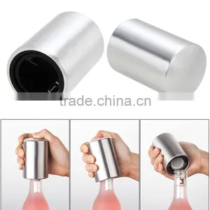 2017 Round Stainless Steel Beer Wine Opener Automatic Bottle Openers Beer Soda Cap Wine Bottle Opener thumbnail-1