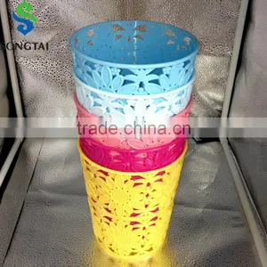 Plastic Round Hollow Out Sunflower Waste Bin thumbnail-1