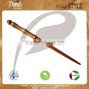 Handicraft Gambar Wood off White Natural Color Wooden Wands by Petals Concept From India thumbnail-1