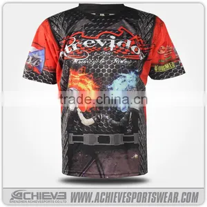 Men Motorcycle Round Neck t Shirt 100% Polyester Cool Mesh Casual Motocrosse Jerseys thumbnail-2
