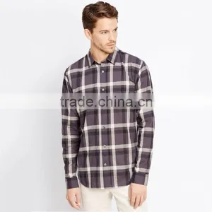 2016 Latest Check Plaid Cotton Business Shirt Thicken Flannel Check Shirts for Men thumbnail-1