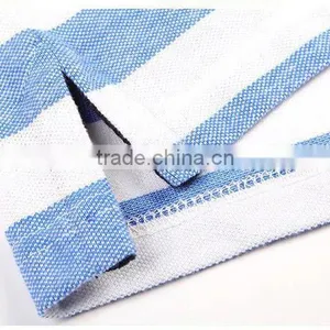 High Quality Latest White And Green Stripe Polo Shirts Pattern For Men 100% Cotton thumbnail-5