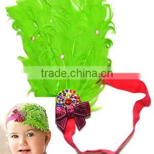 F40607A Fashion Elegant Hairbands Colorful Feathers Diamond Beautiful Girls Headband thumbnail-5