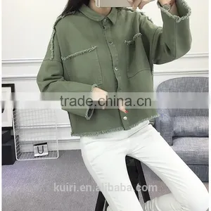 2017 Spring Autumn White Denim Jacket Women Basic Coats Printed Long Sleeve Casual Loose Woman Jeans Jackets Plus Size O Nzwt-89 thumbnail-5