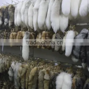 Wholesale Fox Tail Large Fox Tail Ornament Fox Fur Bag Pendant Car Key Chain Buckle Gift thumbnail-2