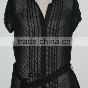Spotty Chiffon Blouse With Cami Inside thumbnail-1