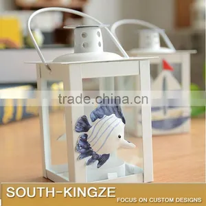 Europe Ocean Style Fish, Starfish, Sailing Boat Cube Glass Candle Holder thumbnail-5