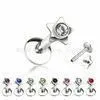 Gem Star Top Internally Threaded Stainless Steel Lip Studs Labret Monroes Jewelry, Non - Allergic thumbnail-1