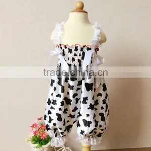 Baby Girls' Cow Printing Casual Chic Ruffle Jumpsuit Outfits thumbnail-1