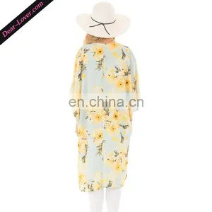 Hot Selling Summer Floral Side Slit Beach Dresses Wholesale thumbnail-3