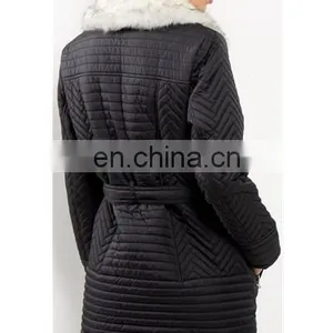 Waterproof Leather-look Quilted Nylon Jacket for Ladies thumbnail-4