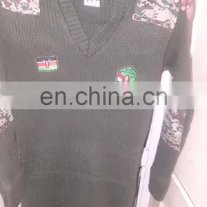 Military Sweater With Camouflage Patches thumbnail-1