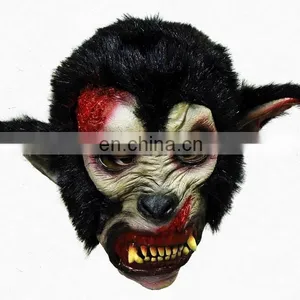 Halloween Accessory Beast Silver Wolf Adult Latex Werewolf Fangs the Wolfman Mask thumbnail-1