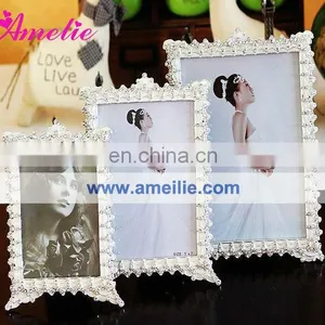 A0132 Alloy Diamond Crystal Enamel Wedding Anniversary Photo Frame thumbnail-1