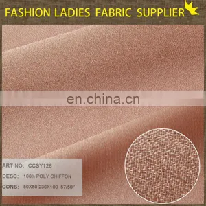 Shaoxing Textile Good Hand Feeling Pink Chiffon for Fashion Garment 100%poly Chiffon thumbnail-1