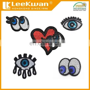 High Quality Custom Design Emoji Sequin Embroidery Patch thumbnail-2