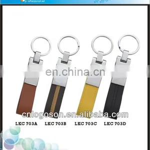 Novelty Logoson Custom Shape Metal Handmade Leather Keychain thumbnail-1