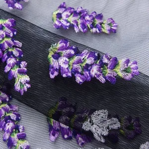 Flower Patterns Spandex Embroidery on Lace Fabric thumbnail-1