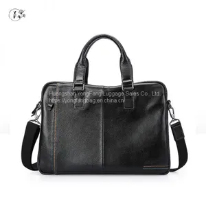 New Men's Casual Leather Men's Bag Business Briefcase thumbnail-1