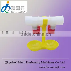 Haimu 360 Degree Ball Valve Automatic Poultry Nipple Drinker With Drip Cup thumbnail-1