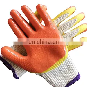 Safety Grip Protection Groves Cotton String Knit Latex Dipped Palm Gloves thumbnail-1