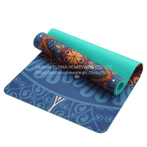 Yoga Mat Print Rubber 100% Natural With Rope Yoga & Pilate Custom thumbnail-3