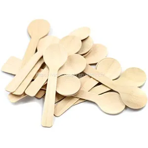 Disposable Wooden Teaspoon Scoop Honey Spoon Disposable Mini Wooden Utensils thumbnail-1