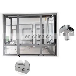 On Sales Folding Windows USA Standard Aluminum Panoramic Balcony Glazing As Glass Curtain Window Door thumbnail-1