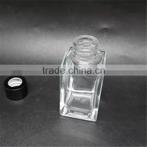 90ml Square Glass Material Clear Color Aroma Diffuser Bottles With Aluminum Caps thumbnail-5