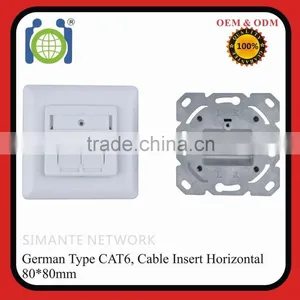 Germany 80*80mm RJ45 Cat6 Shielded Faceplate thumbnail-1