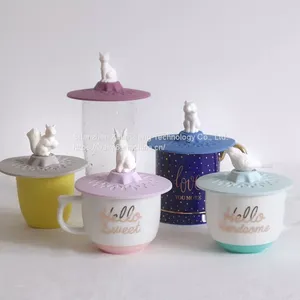 Wholesale Food Grade Silicone Cup Lid Bowl Lid Silicone Reusable Coffee Cup Lid thumbnail-2