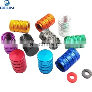 Car Tire Rim Valve Knurled Wheel Stem Caps Schrader Bike Tire Valve Caps Dust Covers thumbnail-1