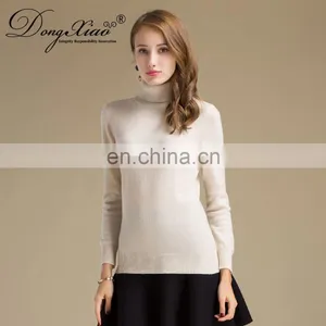 Factory Made Pure Cashmere High Neck Long Sleeve Heavy Cashmere Sweater Women 2018 thumbnail-3