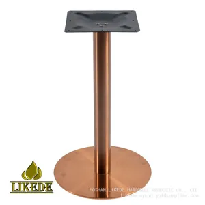 Hot Sale Luxury Round Plate Brushed Rose Gold Stainless Steel Table Base Premium Furniture Legs thumbnail-1