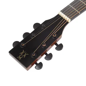 YAN Yan 41-inch DC Body Spruce Solid Top Okoume Backsides Glossy Solid Top, Hemp Brown Guitar Supplier Z-M1A thumbnail-3