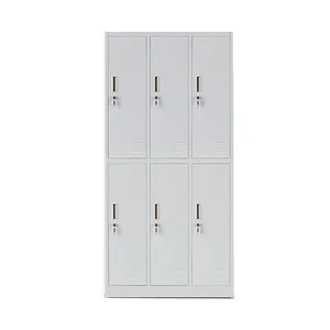 Office Furniture KD Storage Cupboard Dormitory 6 Door Steel Locker Cabinet thumbnail-4