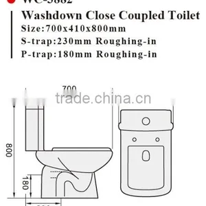 Two-piece MEIYE Watermark S/P Trap With GEBERIT or R&T Fitting Soft Cover, Australian WELS WC-3882 thumbnail-2