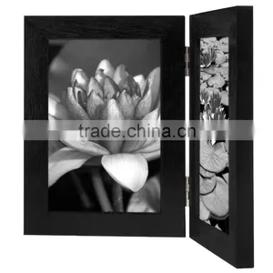 Elegant Black Hinged Picture Frame With Glass Front thumbnail-2
