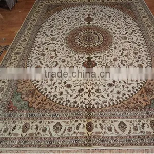 8x10 ft Hot Sale Room Decor Medallion Round Silk Carpets thumbnail-1
