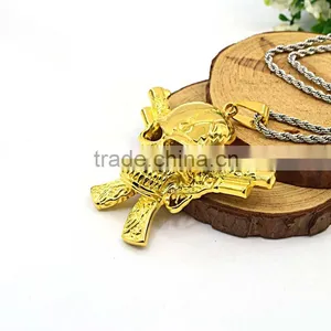 Simple Gold Pendant Design Stainless Steel Jewelry Men Skull Gold Pendant Supplier's Choice thumbnail-5