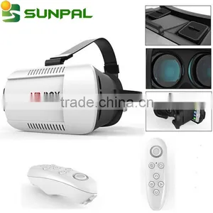 3d Glasses Virtual Reality Glass Box for Smartphone VR BOX Headset With BT Remote Control thumbnail-1