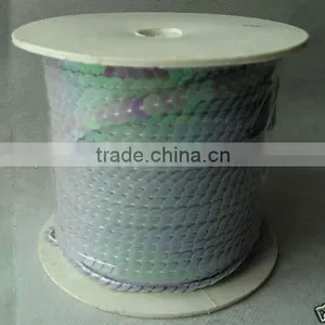 SINGLE STRAND 6MM SEQUIN TRIMMING, 6mm AB LIGHT PURPLE COL. , FOR SEWING USE 2 COLORS IN STOCK thumbnail-1