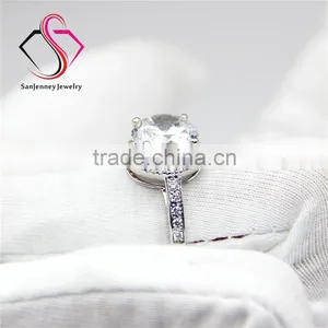 Round Brilliant Cut Moissanite 3CT 9.0mm Center 14k 18k White Yellow Gold Halo Diamond Engagement Ring thumbnail-5
