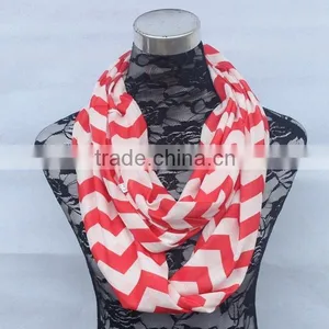 Wholesale Double Layer Jersey Knitted Chevron Infinity Scarf thumbnail-4
