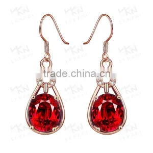 2015 Fashiable New Design Big Red Rhinestone Crystal Earrings thumbnail-1