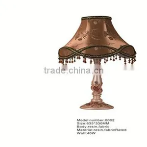 Factory Wholesale Cheap Price Resin Table Lamp&bedside Lamp With Brown Fabric Shade thumbnail-1