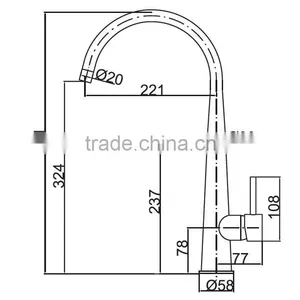 Morden Gooseneck Elkay Brass Large Kitchen Faucet Tap S-201 thumbnail-3