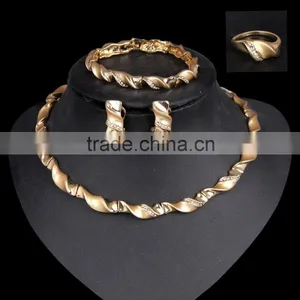 Fashion 18k Gold Jewellery Dubai Turkey Wholesale Choker Jewelry Set thumbnail-2