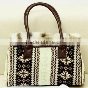 Hot Sale Fashion Ladies Snowflake Designer Handbags Fur Handbag thumbnail-2