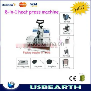 Low Cost 8 in 1 Heat Press Machine for Tshirt /Mug/Cap/Plate, Better Than Screen Printing thumbnail-1